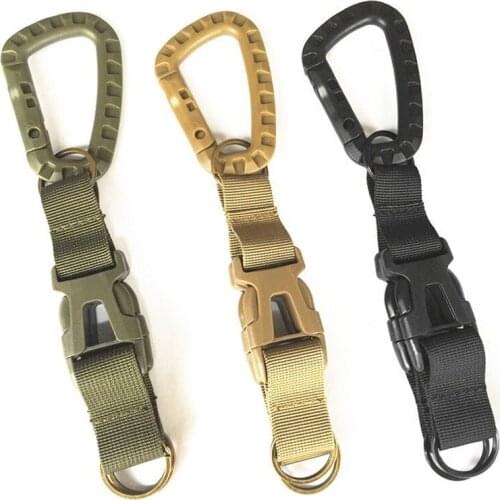 Outdoor Tactical Key Big D Buckle Carabiner MOLLE Webbing Secret Service Belt Hook