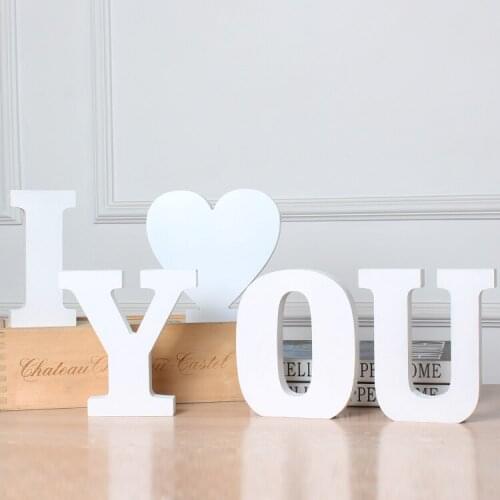 Independent Wooden Alphabet White Alphabet Wedding Birthday Party Home Decoration Wooden Alphabet Ornaments