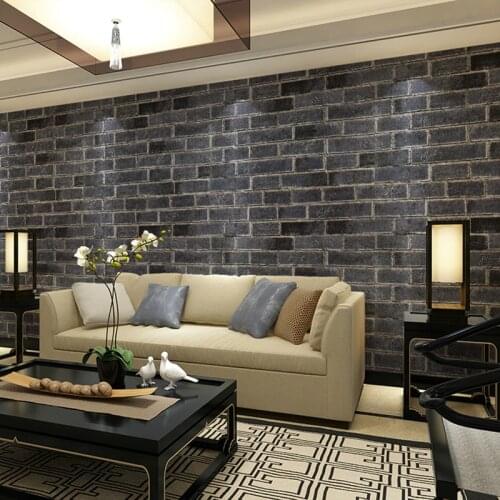 Beibehang antique brick complex brick pattern brick wallpaper Chinese restaurant living room TV background wallpaper