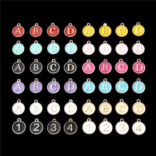 New 12mm A-Z Letter Charms Enamel Charms Alphabet Initial Letter Handmade Pendant For Diy Bracelet Jewelry Making Wholesale