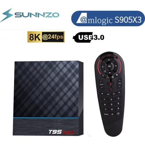 Smart Android 9.0 TV Box Amlogic S905X3 T95 MAX Plus 2.4/5G Dual Wifi 8K 4GB RAM 64GB Media Player T95max 4K 60fps Set Top Boxes