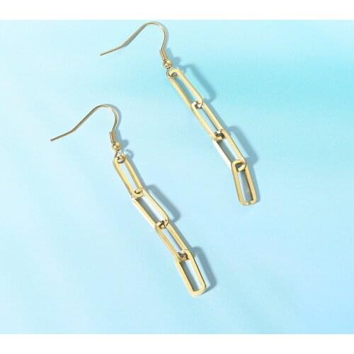 Simple Stainless Steel Piercing Womens Earrings Gold Color Drop Earing For Women Female Trend Jewelry Valentines Day Gift C035