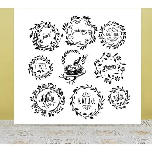 AZSG Leafage Garland Nest Clear Stamps/Seals For DIY Scrapbooking/Card Making/Album Decorative Silicone Stamp Crafts