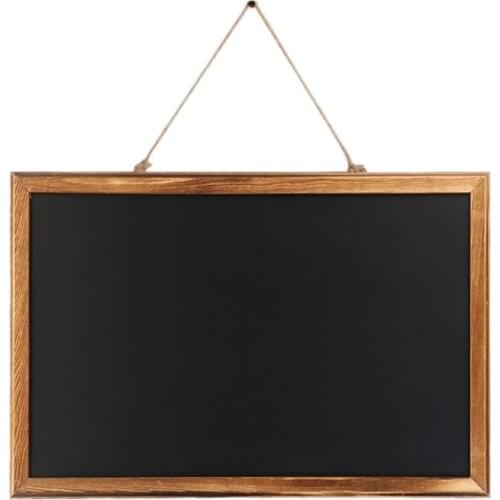 Rectangle Hanging Wooden Message Blackboard Chalkboard Wordpad Sign Kids Black Board