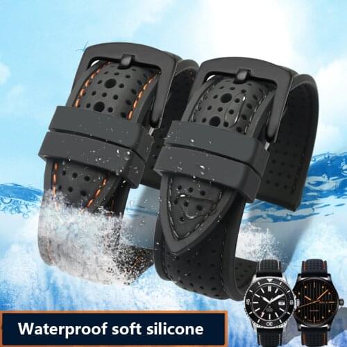 New Breathable Silicone Sports Band for huawei Samsung watchband 20mm 22mm rubber strap for Mido- T-issot O-mega Accessories