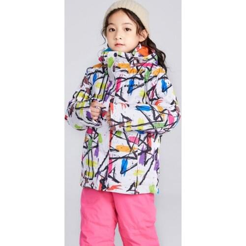 SEARIPE Winter Outdoor Childrens Skiing Jacket Snowboard Coat Kids Sports Mountaineering Clothing Waterproof Girls Ski Jacket