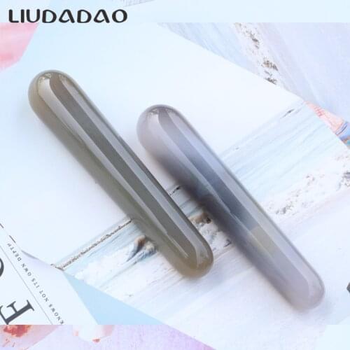 Grey Carnelian Acupoint Stick Jade Massager Wands Natural Stone Smooth Yoni Wands For Women Relax Body Care Massager Wands