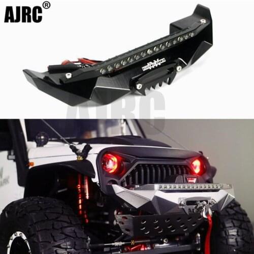 TRAXXAS 1/10 TRX-4 Defender Axial Scx10 II 90046 90047 compatible front bumper rear bumper with LED light