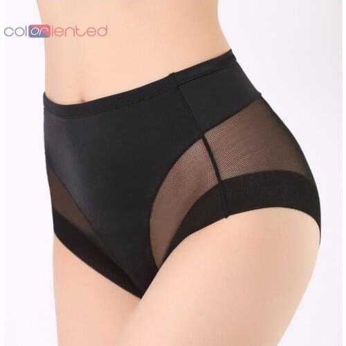 COLORIENTED Women Boyshorts Body Shaping Panties Female Pants High Elastic Control Briefs Seamfree Breathable Mesh Intimates