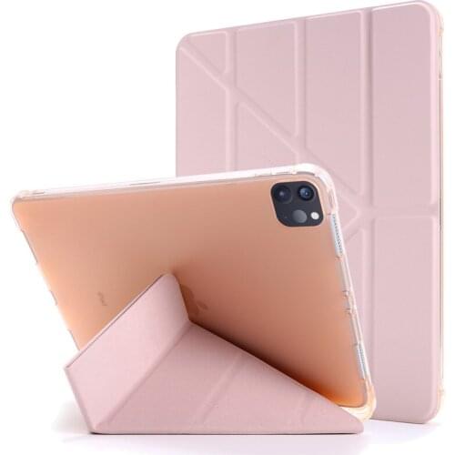 Smart Stand Cover for IPad Pro 12.9 2018 2020 2021 Tablet Coque PU Leather+Soft TPU Back Shockproof Case Funda with Pen Holder