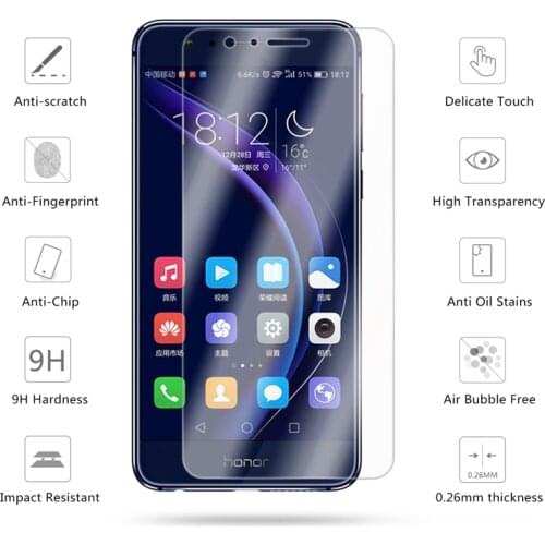 2PCS 9H Tempered Glass for Huawei Honor 8 FRD-L19 FRD-L09 GLASS Protective Film Screen Protector cover