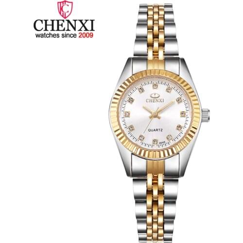 CHENXI Women Golden & Silver Classic Quartz Watch Female Elegant Clock Luxury Gift Watches Ladies Waterproof Wristwatch