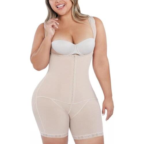 WomenS Ladies Beige Breasted Wide Shoulder Straps Patterned Sling Body Shapewear Bodysuit