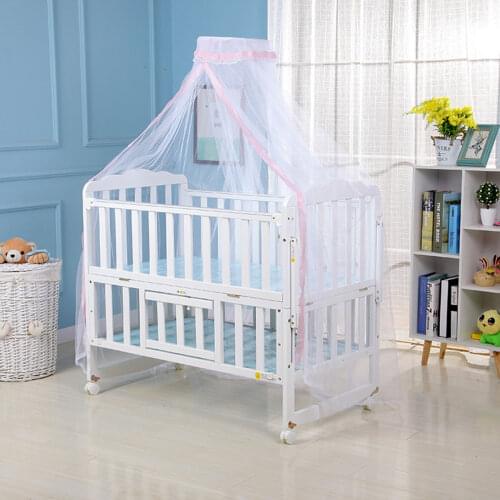1* Mosquito Net Hot Selling Baby Bed Mosquito Net Mesh Dome Curtain Net for Toddler Crib Cot Canopy 2019 Blue Pink Yellow Color