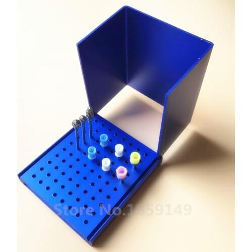 1pc Dental 80 Holes Disinfection Case Burs Holder Box Autoclave Hot Sale Accessories Blue Color