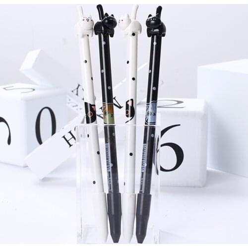 24Pc/lot Cute Cat Tail Gel Pens Kawaii Stationery Store Black Blue Funny School Stuff Thing Kit Roller Rollerball Ballpoint 2021