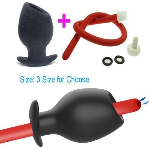 BDSM Hollow Anal Plug Silicone Dildo Big Butt Plug Enema/Cleaner Vaginal Speculum Prostate Massage Unisex Anus Dilato Sex Toys