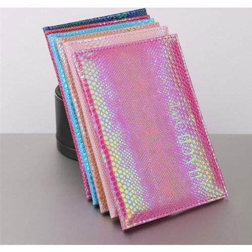 Shiny PU Leather Passport Cover for Women Travel Card Ticket Passport Holder Case Cute English Word Covers for Passport