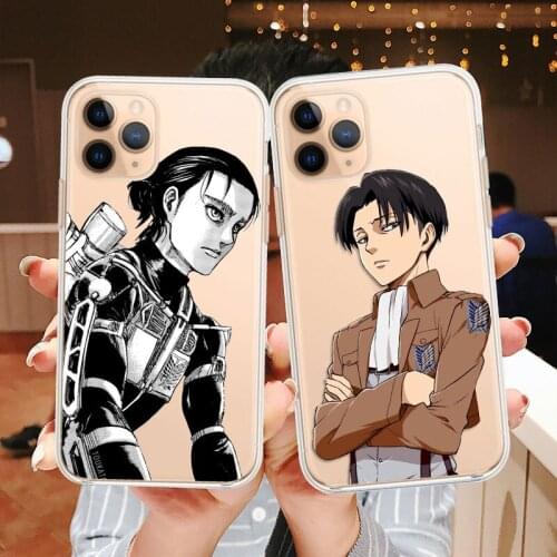 Japanese attack on titan Anime Phone Case for Iphone 11 12 Pro XS MAX 8 7 6S Plus SE2020 XR Soft Clear TPU Fundas Coque