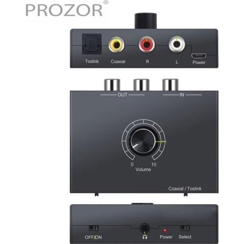 DAC Digital to Analog Audio Converter Optical to RCA Coaxial/Toslink Digital PCM Audio to Analog L/R Audio & 3.5mm Headphone