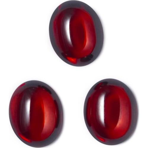 Size 4x6~9x11mm Oval Shape Garnet Cabochon Synthetic Cubic Zirconia