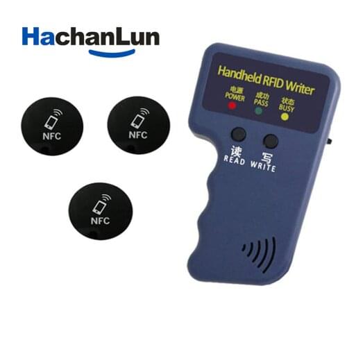 Handheld 125KHz EM4100 RFID Copier Writer Duplicator + Rewritable Printing Label Programmer Reader Carder Reader Card