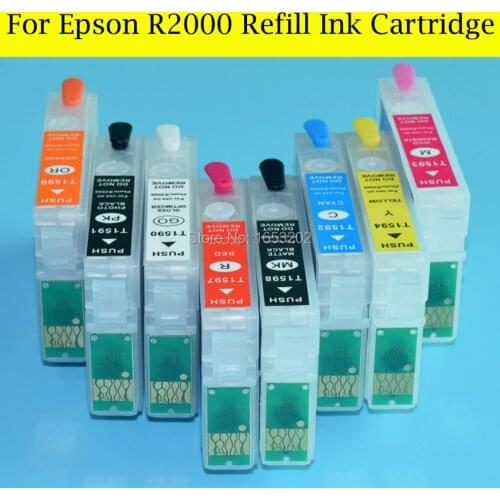 8 Color Ink Cartridge For EPSON R2000 Printer T1590-T1594/T1597-T1599 With ARC Chip