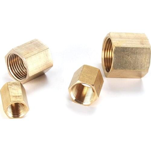 Brass Pipe Fitting Copper Hose Hex Coupling Coupler Fast Connetor Female Thread 1/8" 1/4" 3/8" 1/2" 3/4" BSP For Water Fuel Gas