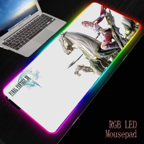 Mairuige Final Fantasy Anime RGB Gaming Large Mouse Pad Gamer Led Computer Mousepad with Backlight Carpet For keyboard Desk Mat