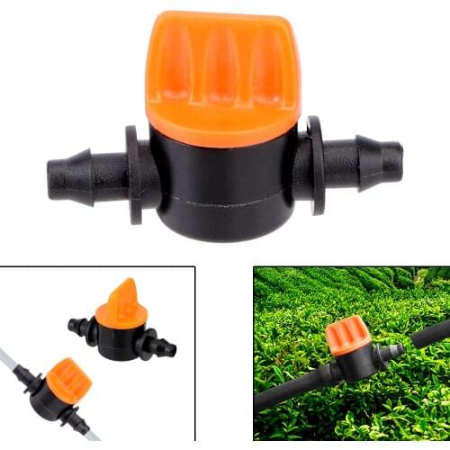 Agriculture Micro Drip Irrigation 20pcs Water Hose Valve Watering System Fittings 1/4" Pipe Mini Valve 4/7mm Hose Controller