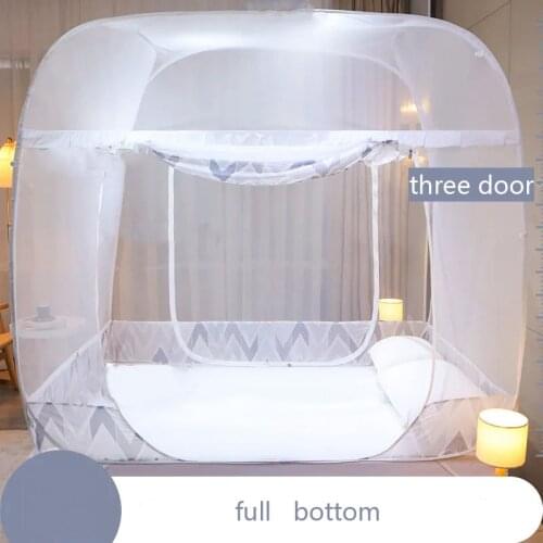 Free Installation Quadrate Mosquito Netting 1m/1.2m/1.5m/1.8m/1.8x2.2m/2m Folding Full Bottom Bed Tent Anti-Mosquito Mesh Curtai