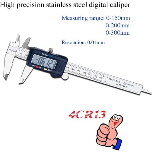 Stainless Steel Digital Caliper 6" 150mm High-Precision Measuring Tools 4CR13 Stainless Steel Measuring Instrument