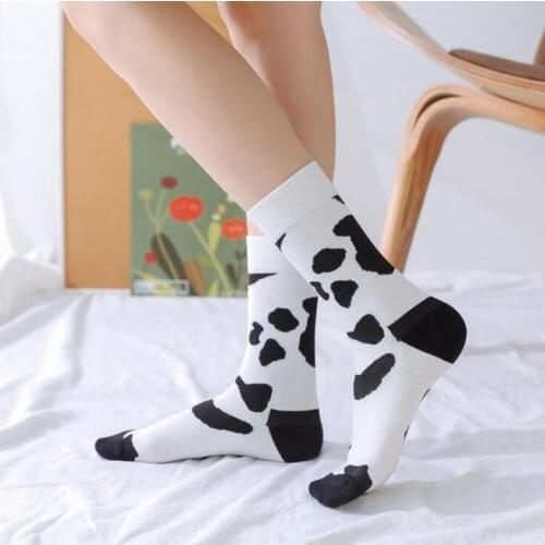 Cow Printed Socks Lovely Korean Japanese Cotton Women Trend Winter Warm Socks Cosplay Sock Long Crew Socks