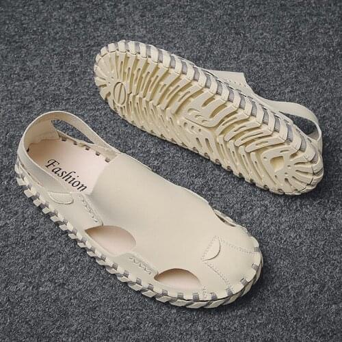 2019 new summer mens sandals flat sandals gladiator sandals baotou slippers fashion non slip slipper vietnam shoes