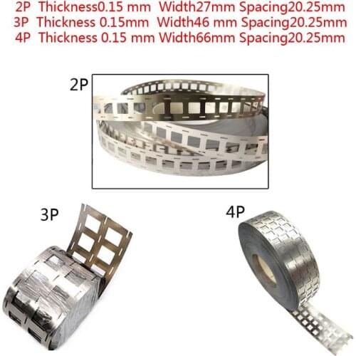 2021 New 1m 2/3/4P Pure Nickel Plated Steel Strip Sheet 0.15mm Thickness for 18650 Lithium Battery Pack Spot Welding