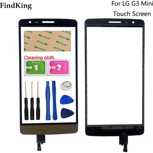 5.0'' Mobile Touch Screen Panel For LG G3 Mini D722 D724 G3S TouchScreen Lens Sensor Digitizer Panel Front Glass 3M Glue