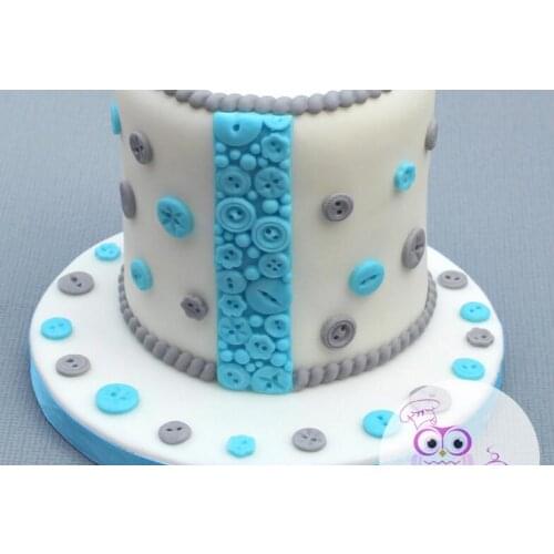 Food Grade Newest Buttons Shape Fondant Cake Border Decorative Silicone Mold Strip Shape DIY Baking Tools