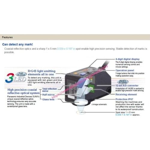 LX-101-P PNP RGB Color Digital Mark Sensor - PNP - 2m Cable 100% Original New