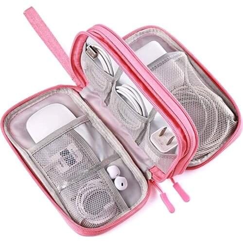 Portable Power Bank Bag USB Charger Gadgets Cables Wires Organizer Pouch Travel Electronic Accessories Protection Storage Case