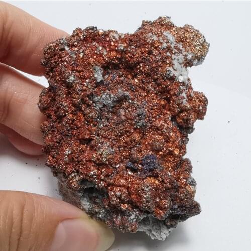 101.5gNatural purple fluorite and colored copper mineral stone home decoration ring vein healing geology teaching crystal quartz