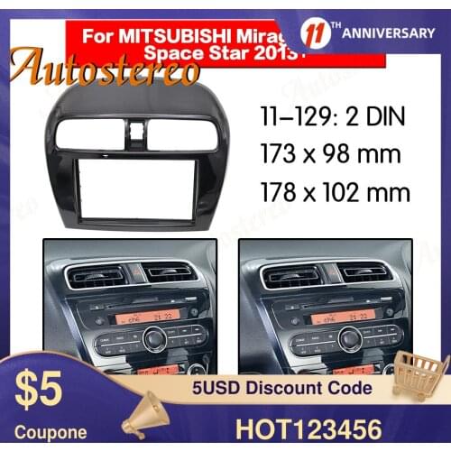 Car radio Frame Panel Double Din fascia for MITSUBISHI Mirage Space Star Radio Stereo Panel Dash Mounting Installation Trim Kit