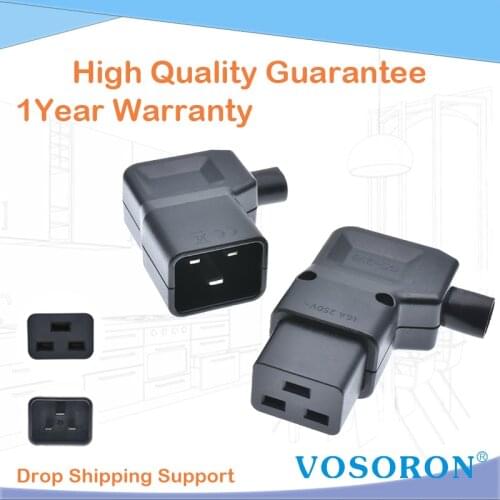 IEC320 Rewirable Socket PDU UPS 16A 250V, IEC320 C20 DIY Power Connector, Connet C19 Female Plug AC Adapter Black