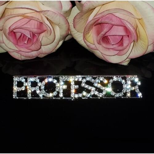 Handmade "Professor" Word Lapel Pins Gift Unique Rhinestone Letters Brooch Pins Jewelry&Accessories WHOLESALE