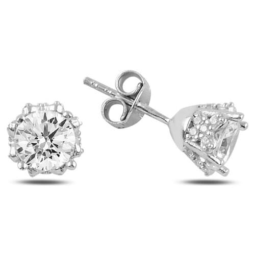 Silver 925 Sterling Zircon Engagement Earrings