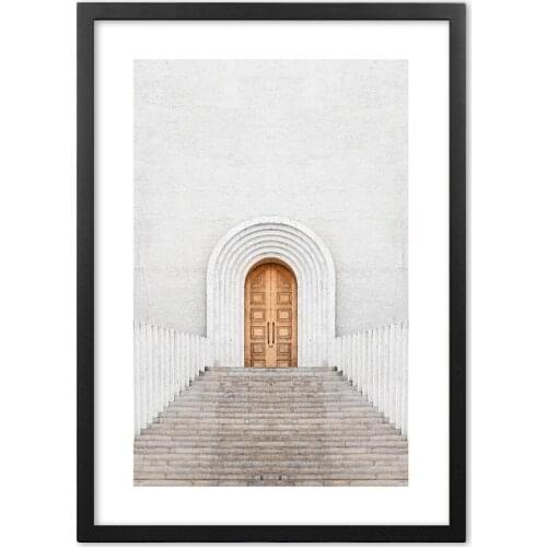 Nordic Modern Church Gate Art Photography Nordic Art Wall Art Paper Painting Landscape Wall Pictures For Living Room Decor