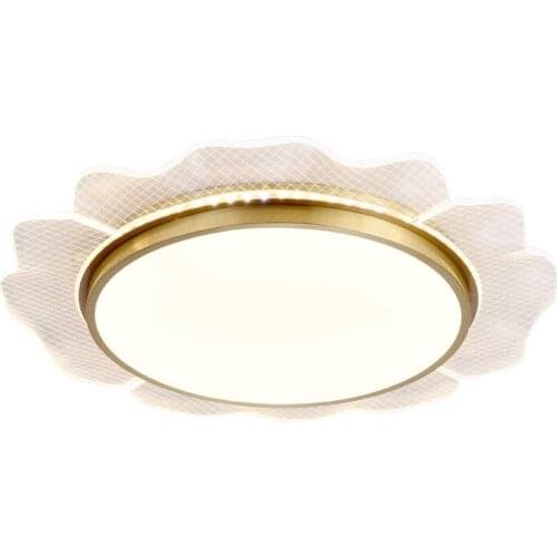 Modern and simple all-copper LED bedroom ceiling lamp Nordic luxury living room room bedroom lamp