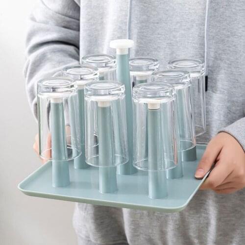 Water Cup Drain Rack Plastic Kitchen Storage Shelf Desktop Organizer Home Supplies Household Goods Cup Holder