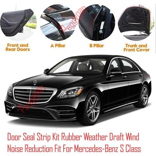 Door Seal Strip Kit Self Adhesive Window Engine Cover Soundproof Rubber Weather Draft Wind Noise Reductio For Mercedes S Class