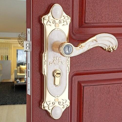 Indoor handle lock Bedroom door handle European antique wood door handle hardware locks