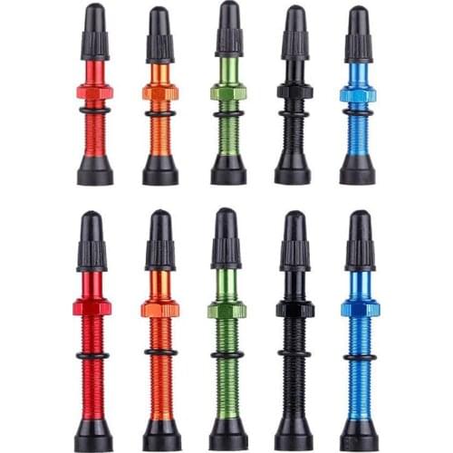 1Pair Bicycle Bike Mountain 48/60mm Presta Valve for Road Tubeless Rim Alloy Or Brass Stem Brass Core W/ Cap & Tool